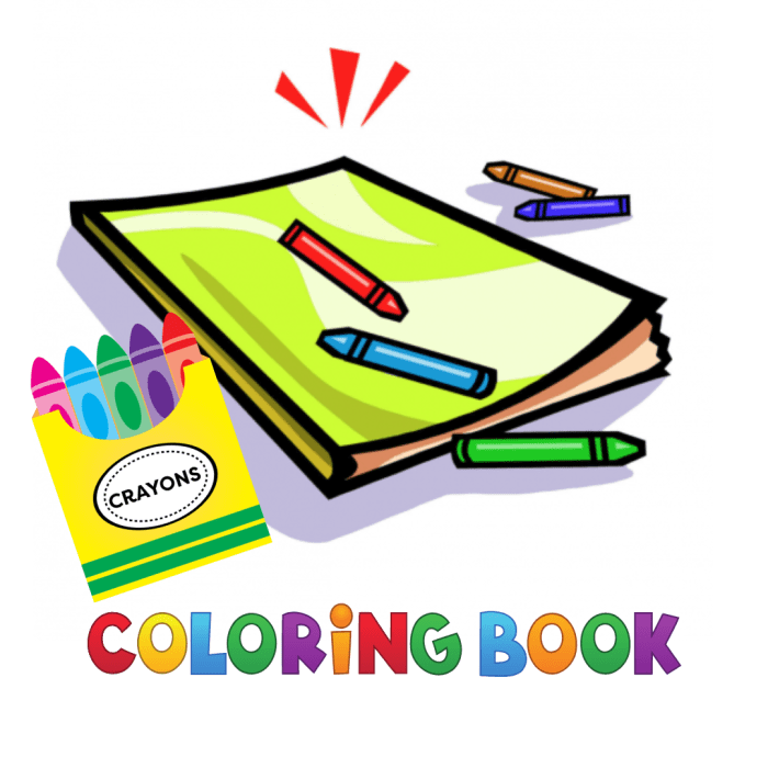 3 books clipart coloring